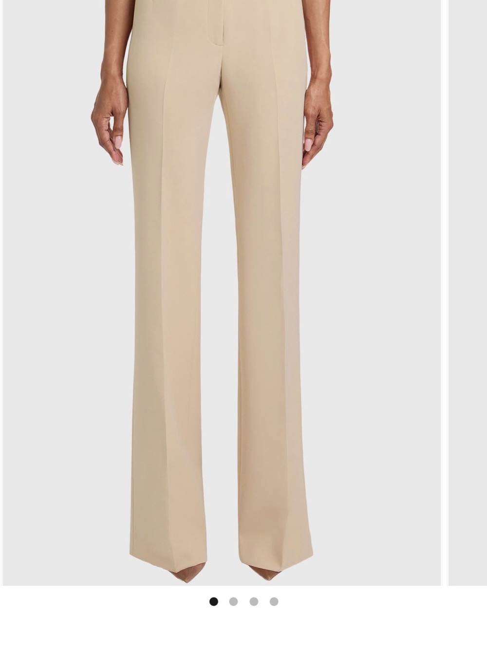 Santorelli Beige Wide-Leg Tailored Trousers